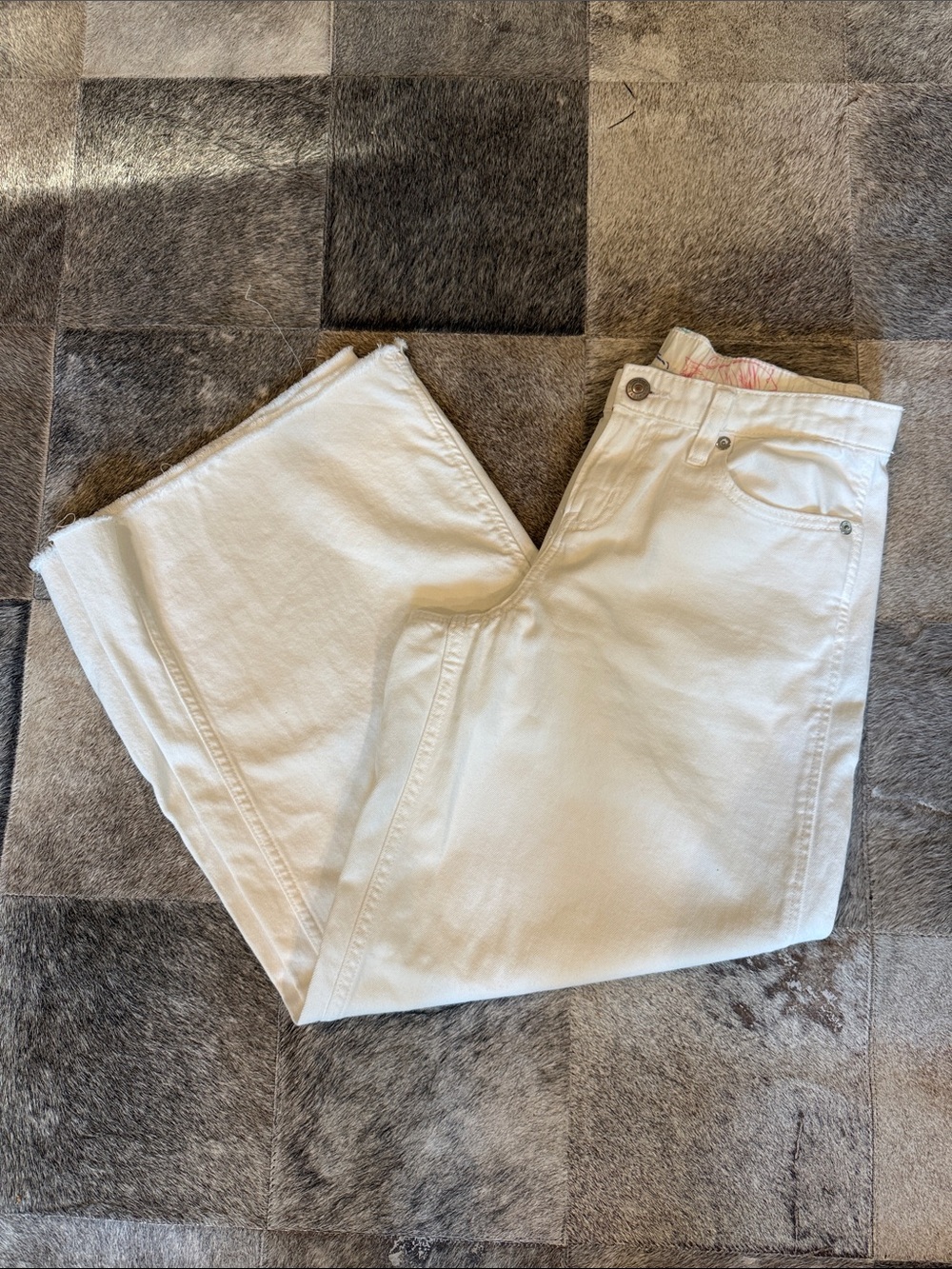 American Eagle Outfitters White Wide-Leg Jeans